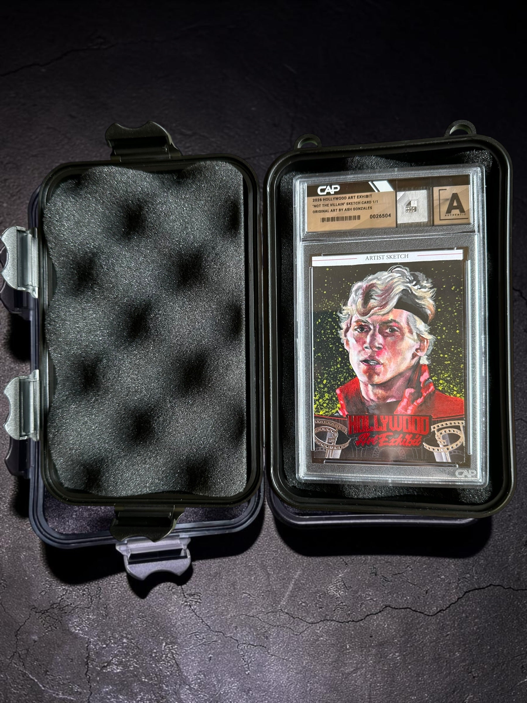 2026 Hollywood Art Exhibit Not The Villain Sketch Card 1/1 - Art by Ash Gonzales