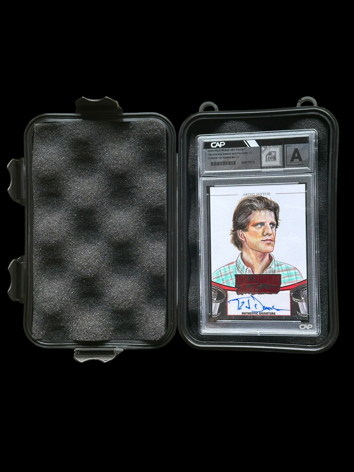 2026 Hollywood Art Exhibit Cheers! Ted Danson Autograph Sketch Card 1/1 - Art by Semra Bulut