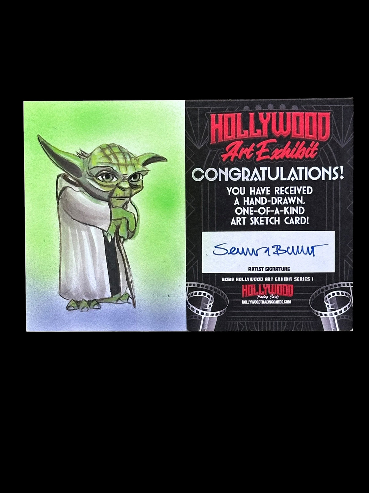 2026 Hollywood Art Exhibit Yoda Master Panel Sketch Card 1/1 - Art by Semra Bulut